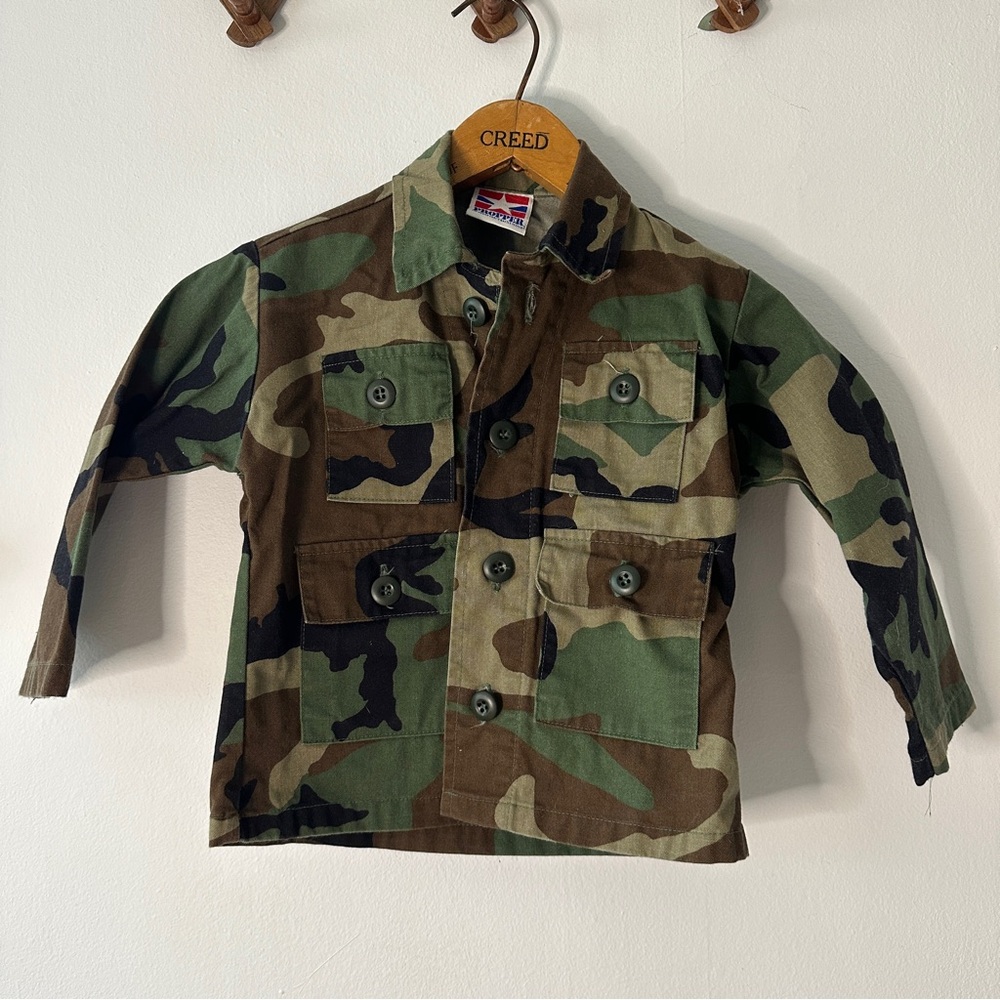 VINTAGE Kids Camo Shirt Jacket